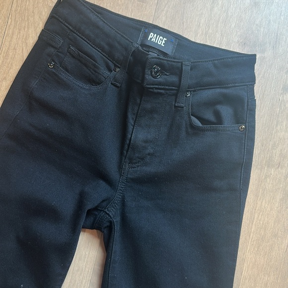 Paige NWOT high rise Lou Lou flare denim jeans in black shadow - Picture 5 of 13